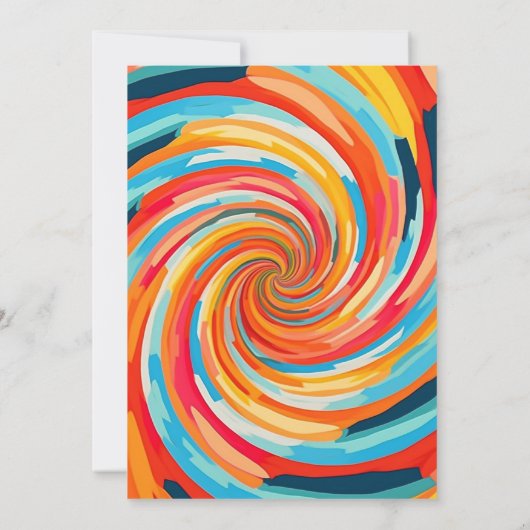 Retro Groovy Vortex Wavy Kleurrijk Afstuderen Kaart (Achterkant)