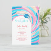 Retro Groovy Vortex Wavy Pastel Afstuderen Kaart (Staand voorkant)