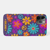 Retro Groovy Vredesbord Bloemen  Hippie Case-Mate iPhone Case (Achterkant (horizontaal))