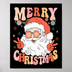 Retro Groovy Vrolijk Kerstfeest Trendy Sinterklaas Poster