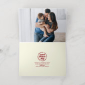 Retro Groovy Vrolijke Kerstfoto Echte Folie Folie Feestdagenkaart (Binnenlaag)