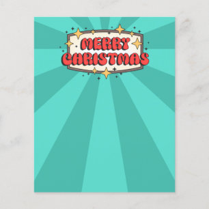 Retro groovy vrolijke kersttekst