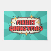 Retro groovy vrolijke kersttekst deurmat (Voorkant)