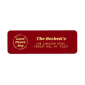 Retro Groovy Vrolijke Kerstvakantie Etiket (Voorkant)