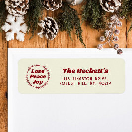 Retro Groovy Vrolijke Kerstvakantie Etiket