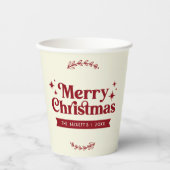 Retro Groovy Vrolijke Kerstvakantie Papieren Bekers (Voorkant)