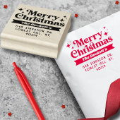 Retro Groovy Vrolijke Kerstvakantie Rubberstempel