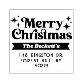 Retro Groovy Vrolijke Kerstvakantie Rubberstempel (Afrduk)