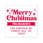 Retro Groovy Vrolijke Kerstvakantie Zelfinktende Stempel (Design)