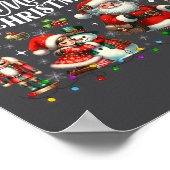 Retro Groovy Vrolijke Kerstvibes Lelijk Poster (Hoek)