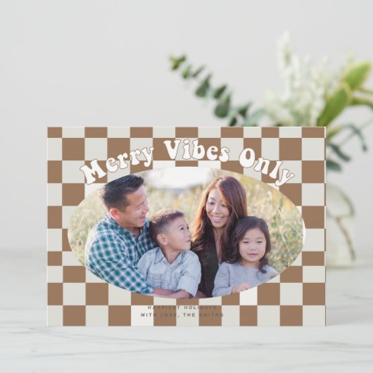 Retro Groovy vrolijke vibraties alleen met Buffalo Kaart (Staand voorkant)