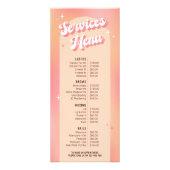 Retro Groovy Vrouwelijke Roze Salon prijslijst Men Reclamekaart (Voorkant)