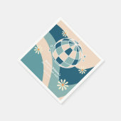 Retro Groovy Wave Disco Ball Daisy Green Verjaarda Servet (Hoek)