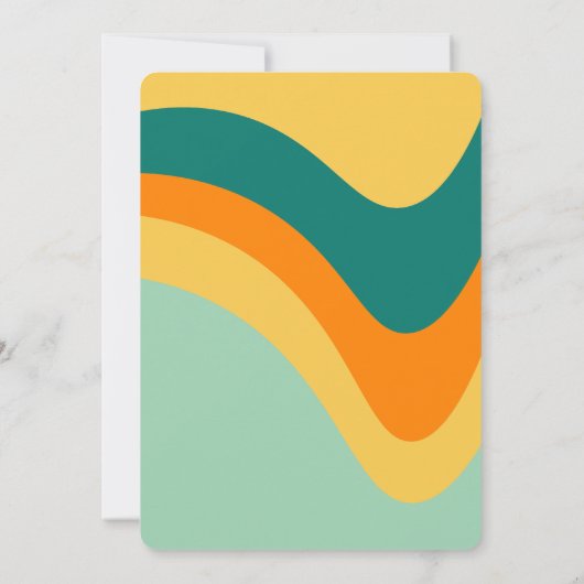 Retro Groovy Wave Disco Ball Daisy Sinaasappel Ver Kaart (Achterkant)