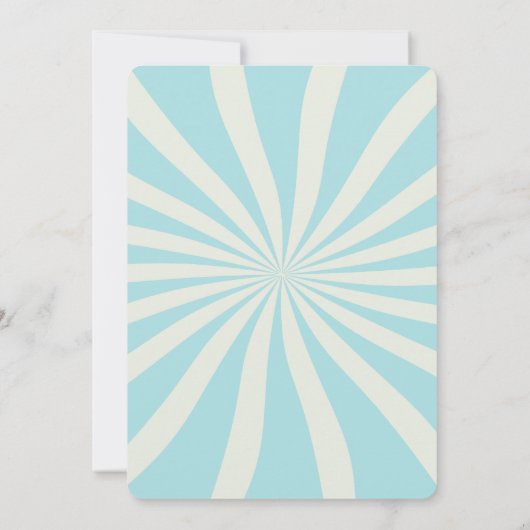 Retro Groovy Wave Disco Ball Musical Blauwe Verjaa Kaart (Achterkant)