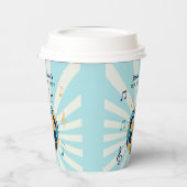 Retro Groovy Wave Disco Ball Musical Blauwe Verjaa Papieren Bekers (Links)