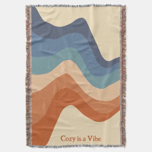 Retro Groovy Wave Pattern Cosy is een Vibe Deken (Voorkant Verticaal)