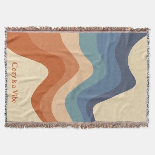 Retro Groovy Wave Pattern Cosy is een Vibe Deken (Voorkant)