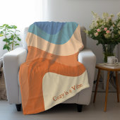 Retro Groovy Wave Pattern Cosy is een Vibe Fleece Deken