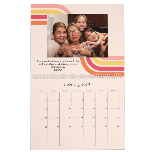 Retro Groovy Waves Bijbel Vers 12 Fotogalerij Kalender (Feb 2026)