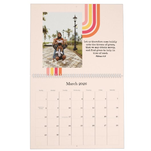 Retro Groovy Waves Bijbel Vers 12 Fotogalerij Kalender (Mar 2026)