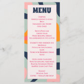 Retro Groovy Waves Kleurrijke Bruiloft Menu (Voorkant)