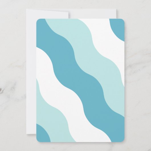 Retro Groovy Wavy Baby Boy Shower Kaart (Achterkant)