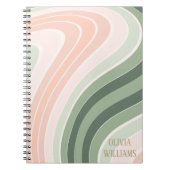 Retro Groovy Wavy Pattern Notitieboek (Voorkant)