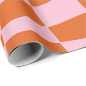 Retro Groovy Wavy Psychedelic Checkerboard Y Cadeaupapier (Rol Hoek)