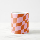 Retro Groovy Wavy Psychedelic Checkerboard Y Koffiemok (Center)
