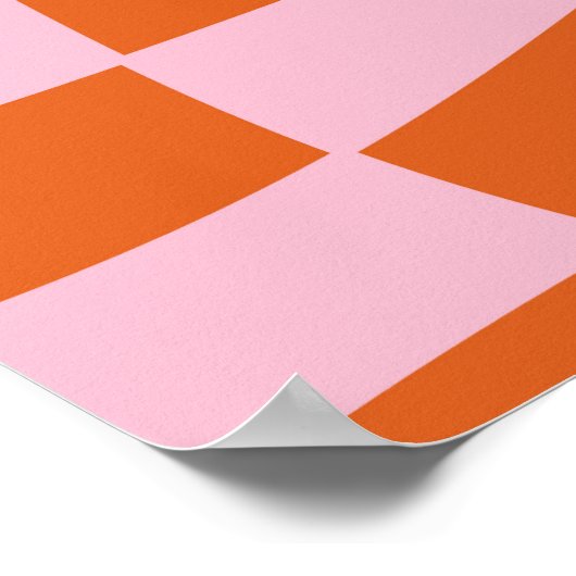 Retro Groovy Wavy Psychedelic Checkerboard Y Poster (Hoek)