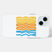 Retro Groovy Wavy Tekst iPhone 15 hoesje (Achterkant (horizontaal))
