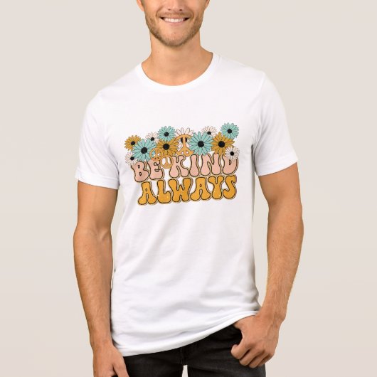 Retro Groovy Wees Vriendelijk Altijd Tri-Blend Shirt (Voorkant)