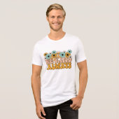 Retro Groovy Wees Vriendelijk Altijd Tri-Blend Shirt (Voorkant volledig)