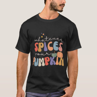 Retro Groovy Welke specerijen uw pompoen Herfst Ha T-shirt