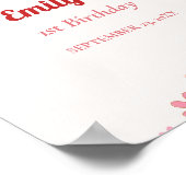 Retro Groovy Welkom Baby Verjaardag Poster (Hoek)