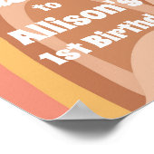 Retro Groovy Welkom Hippie Daisy Girl Birthday Poster (Hoek)