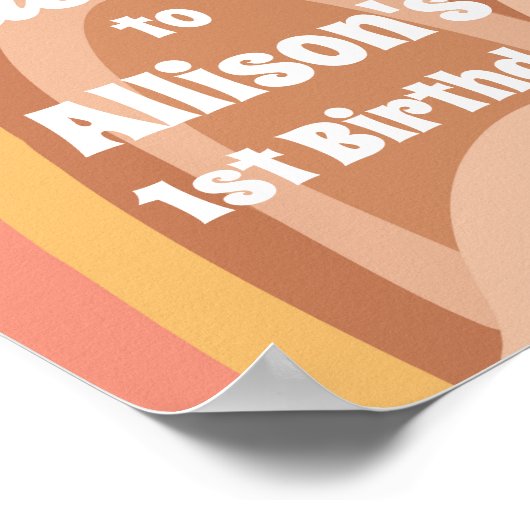 Retro Groovy Welkom Hippie Daisy Girl Birthday Poster (Hoek)