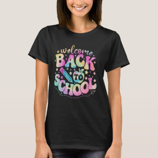 Retro Groovy Welkom Terug naar School Student Teac T-shirt