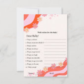 Retro Groovy wenst de baby shower game Kaart (Voorkant)