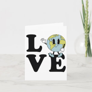 Retro Groovy Wereld Liefde Aarde Dag Milieu Kaart