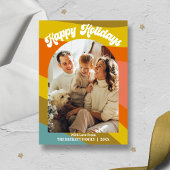 Retro Groovy What A Year In Review 12 Photo Arch Feestdagenkaart