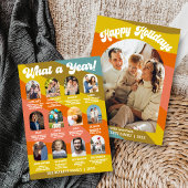 Retro Groovy What A Year In Review 12 Photo Arch Feestdagenkaart