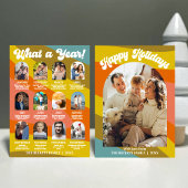 Retro Groovy What A Year In Review 12 Photo Arch Feestdagenkaart