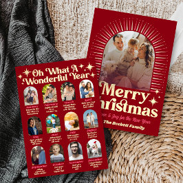 Retro Groovy What A Year In Review 12 Photo Arch Feestdagenkaart