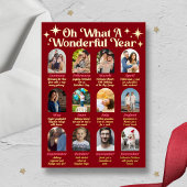 Retro Groovy What A Year In Review 12 Photo Arch Folie Feestdagenkaart