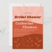 Retro Groovy Wildflower Boho Oranje Vrijgezellenfe Kaart (Voorkant)