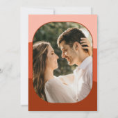 Retro Groovy Wildflower Terracotta & Oranje foto Save The Date (Achterkant)