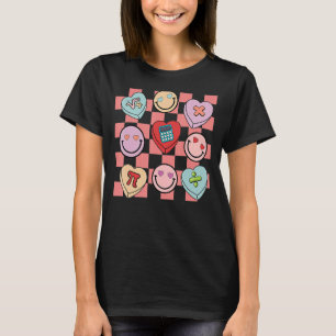 Retro Groovy Wiskunde Leerleraar Valentijn Hart Sn T-shirt