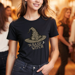 Retro Groovy Witchy Pet Halloween Vrouwen Kostuum T-shirt